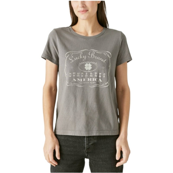 WOMEN'S LUCKY BRAND LUCKY CLOVER GRAPHIC T-SHIRT. - Picture 3 of 7